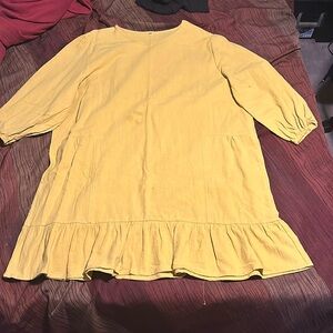 Fun flowing yellow knee Length dress